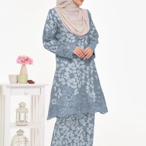 Alternative view of Kurung Riau Brocade - Baby blue