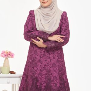 Alternative view of Kurung Riau Brocade - Crepe Pink