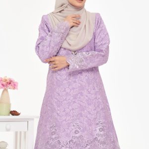 Alternative view of Kurung Riau Brocade - Purple