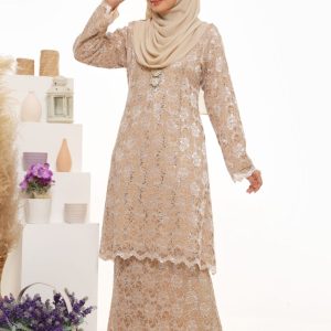 Baju Kurung Layla Lace – Cream